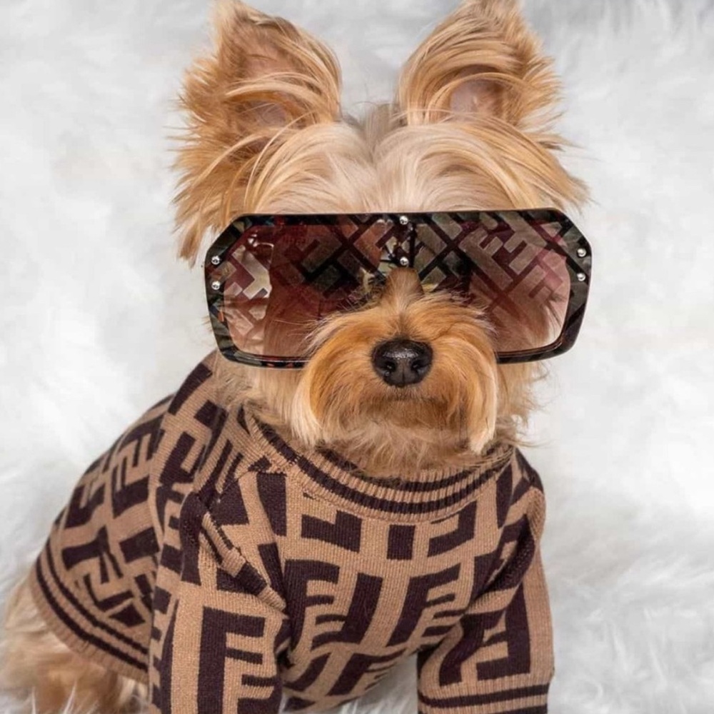 Guidi Brown Patterned Pet Sweater